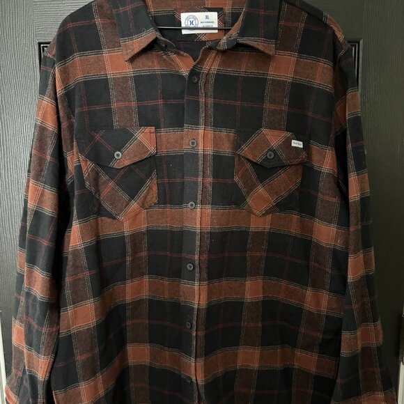 Hurley Other - NWT Mens Hurley Medium Weight Flannel Button Down Shirt Orange Black Extra Large